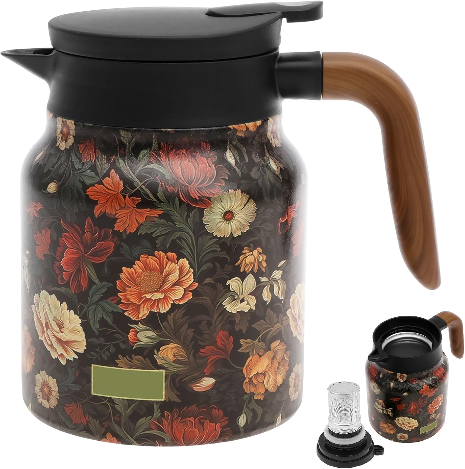 Insulated floral beverage dispenser with infuser