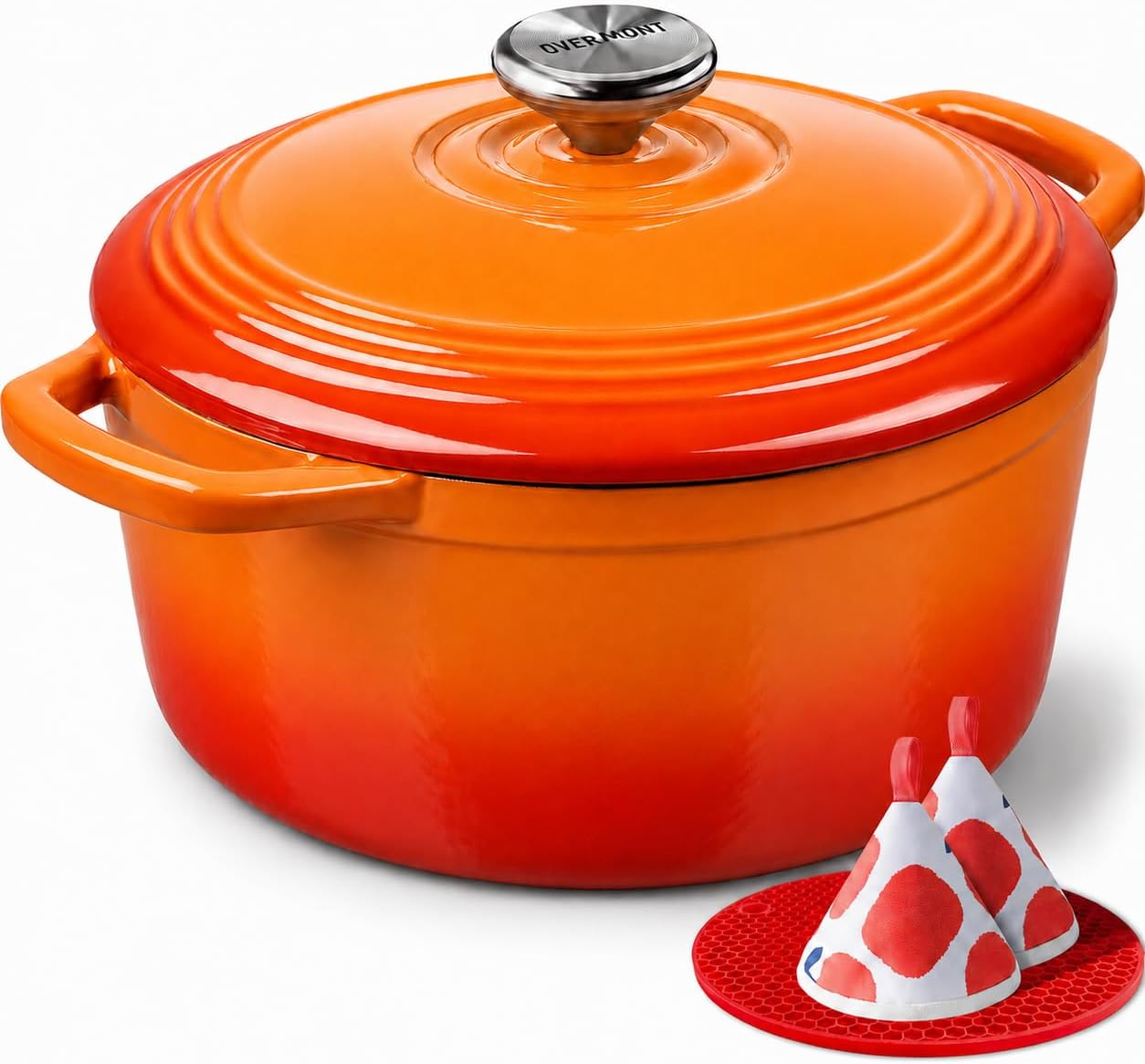 Orange Dutch oven for soup