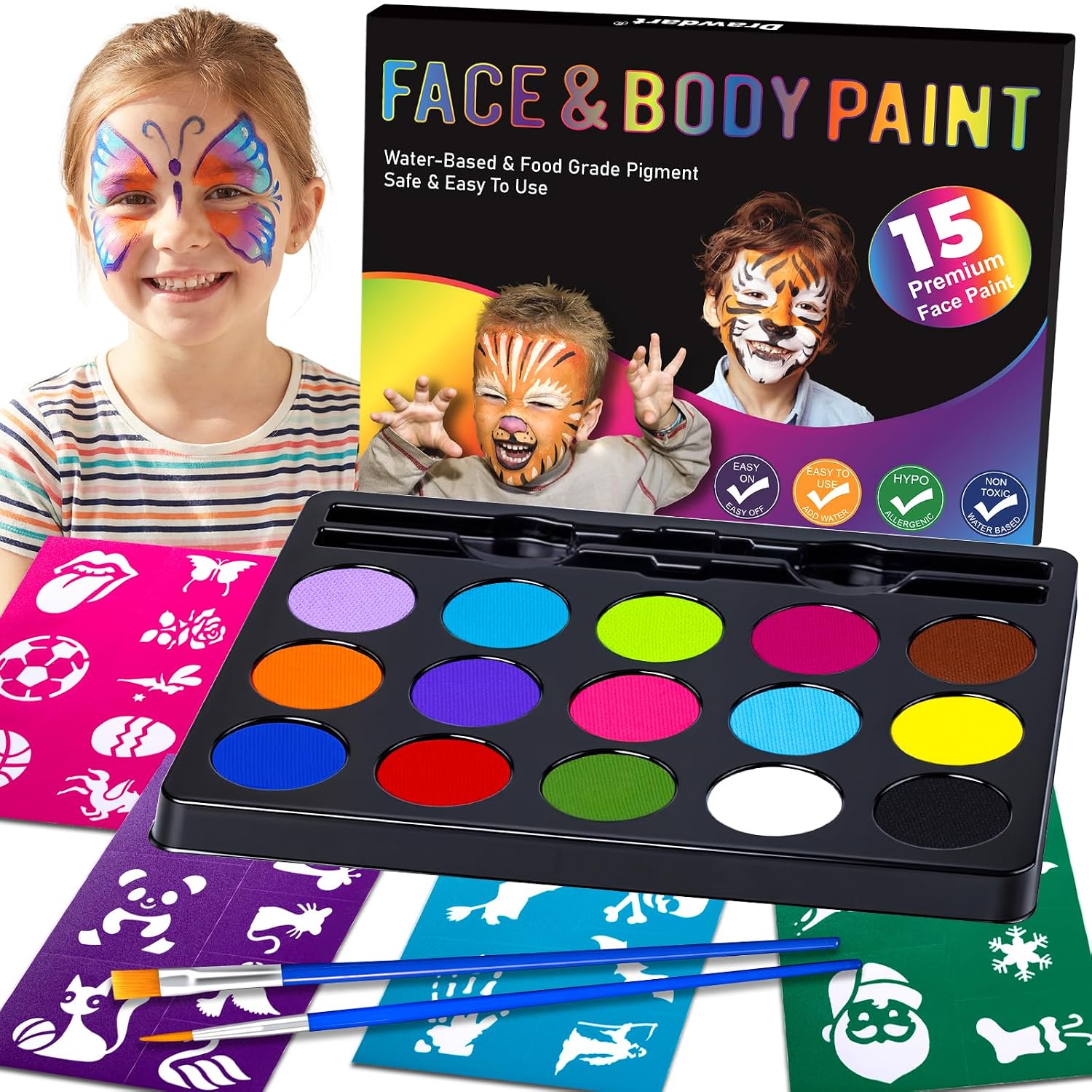 Kid-safe face paint kit