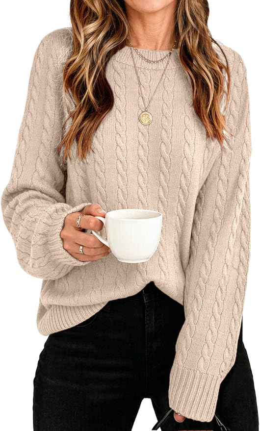 Cream cable-knit sweater