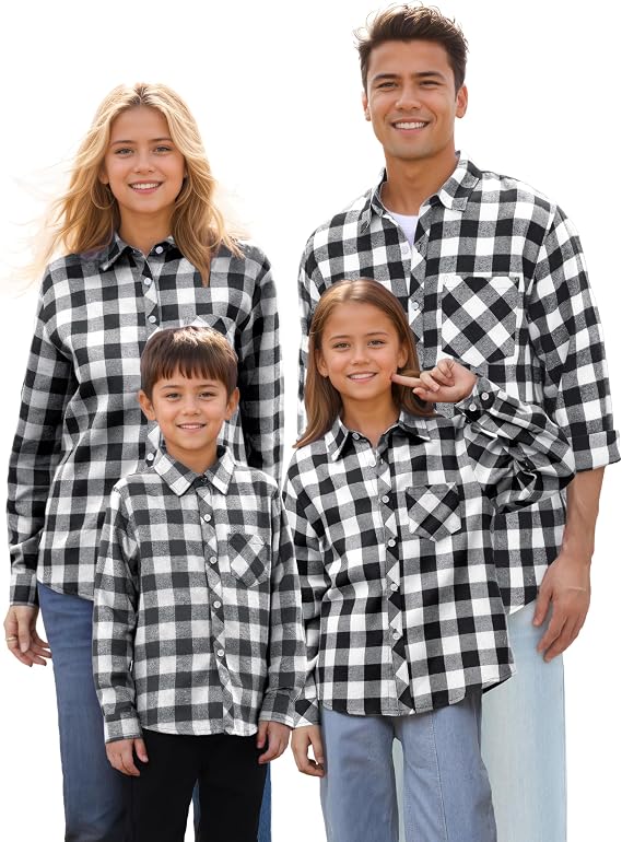 Matching family flannel shirts