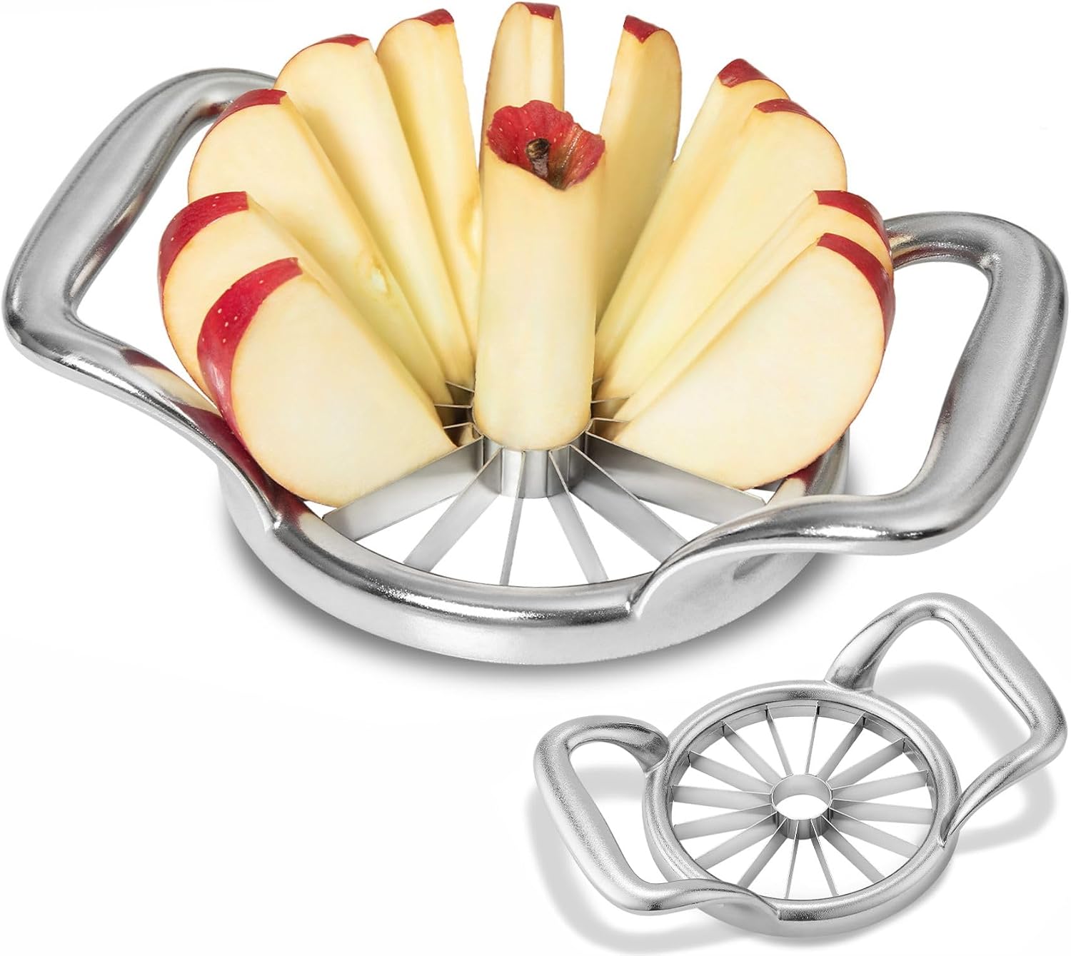 Stainless steel apple corer and wedger