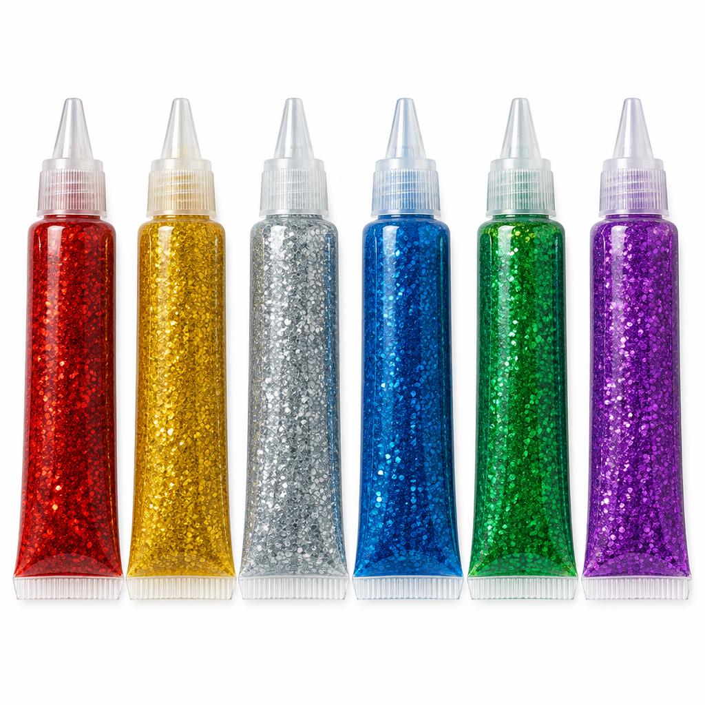 Glitter glue tubes